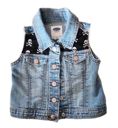 Baby girl denim ROCK vest- size 2T