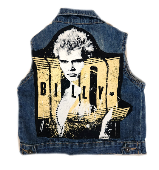 Baby denim ROCK punk denim vest- size 12-18 months