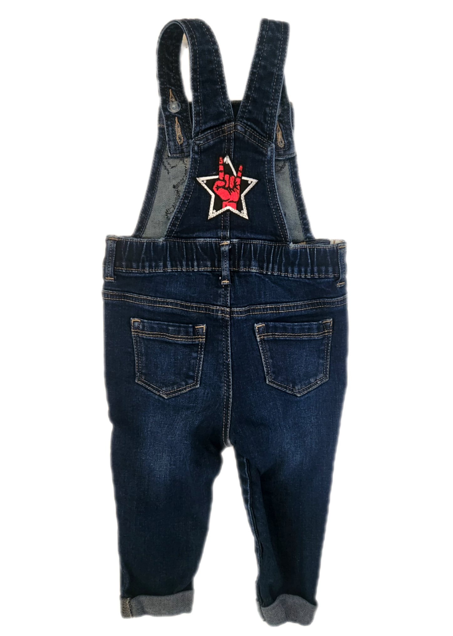 Baby denim ROCK overalls- size 18-24 months