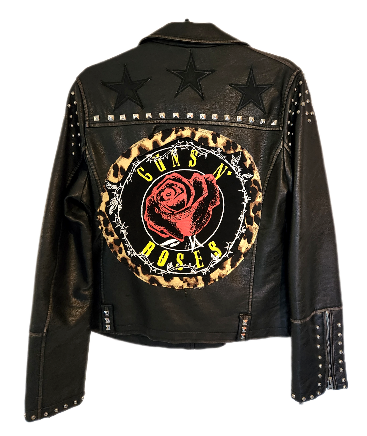 Womens faux leather GNR rock jacket- size Medium