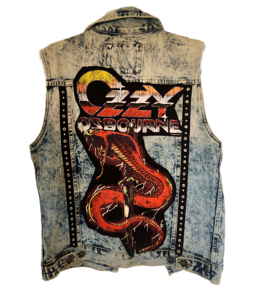 Mens Denim Metal rock vest- size Small SALE!!