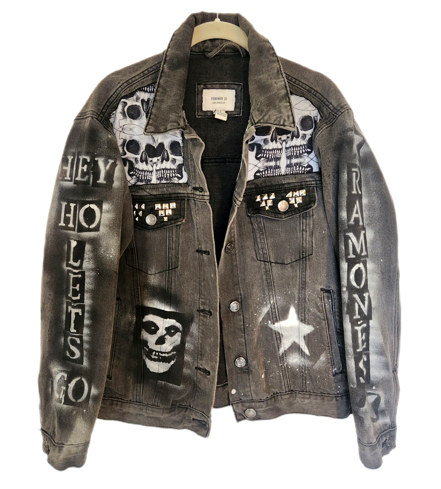 Womens Punk Rock denim jacket- size MEDIUM