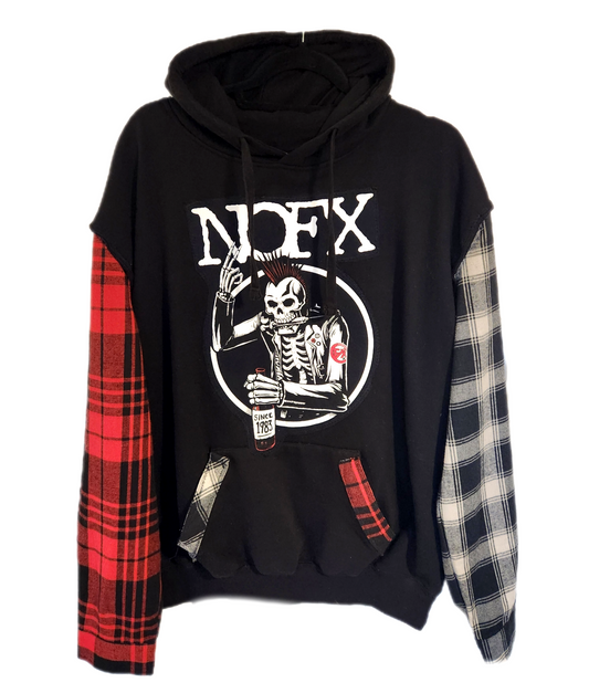 Mens( or gender neutrel) reworked NOFX hoodie- mens Large