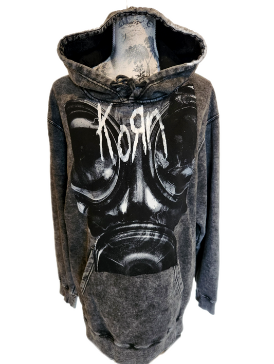 Gender Neutrel reworked hoodie with KORN - mens Large womens XL
