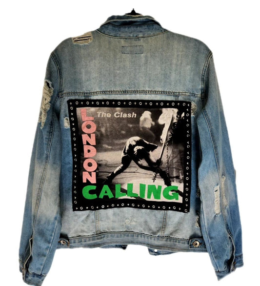 Mens Punk Rock denim jacket- size Large