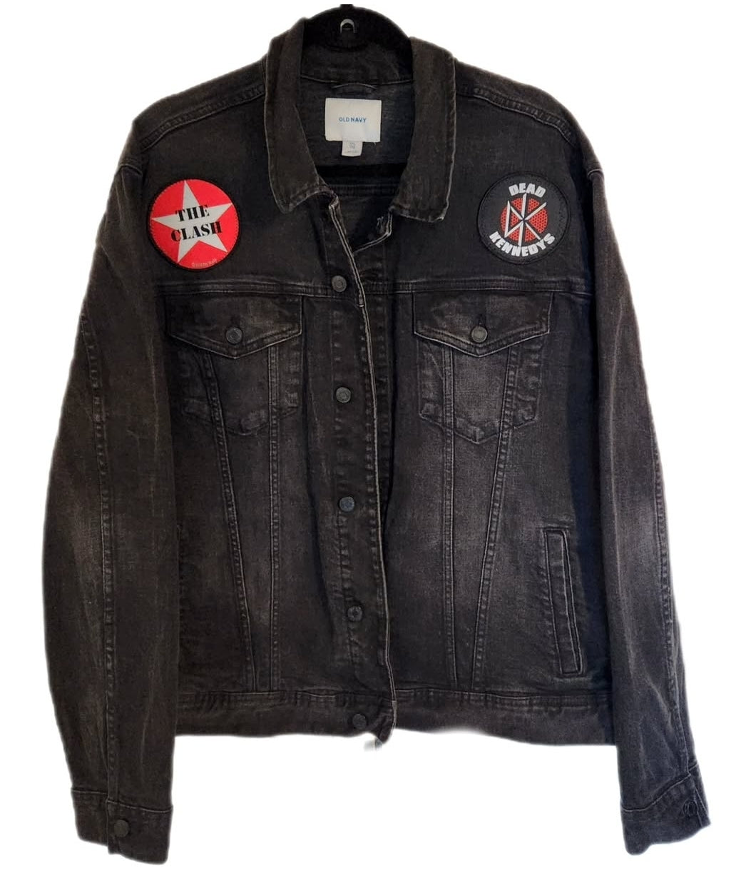 Mens Punk Rock denim jacket- size XXL