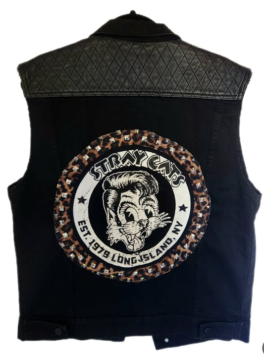 Mens Stray Cats punk rock vest- size Large CLEARANCE