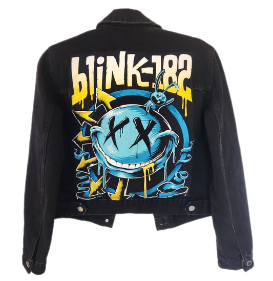 Womens Blink-182 rock denim jacket-size Small