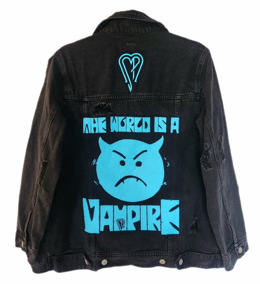 Womens black denim Vampire jacket- size Medium CLEARANCE!