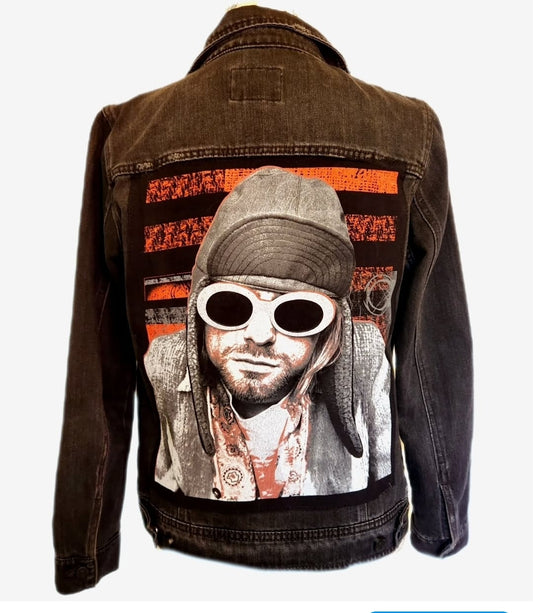 Womens denim ROCK Grunge jacket- size S/ M