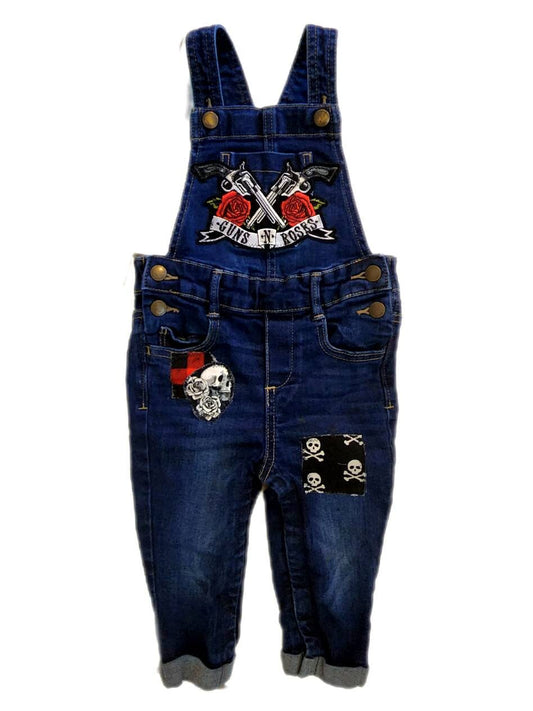 Baby girl denim ROCK overalls- size 18-24 months