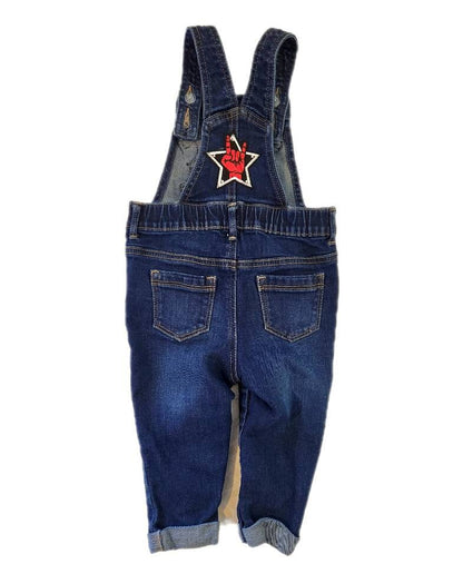 Baby girl denim ROCK overalls- size 18-24 months