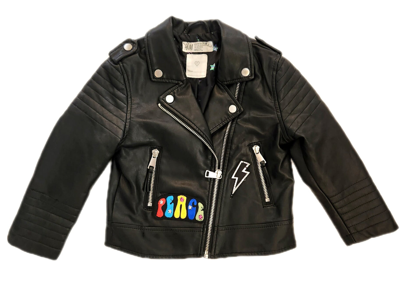 Toddler girls faux ROCK leather jacket-3-4 years