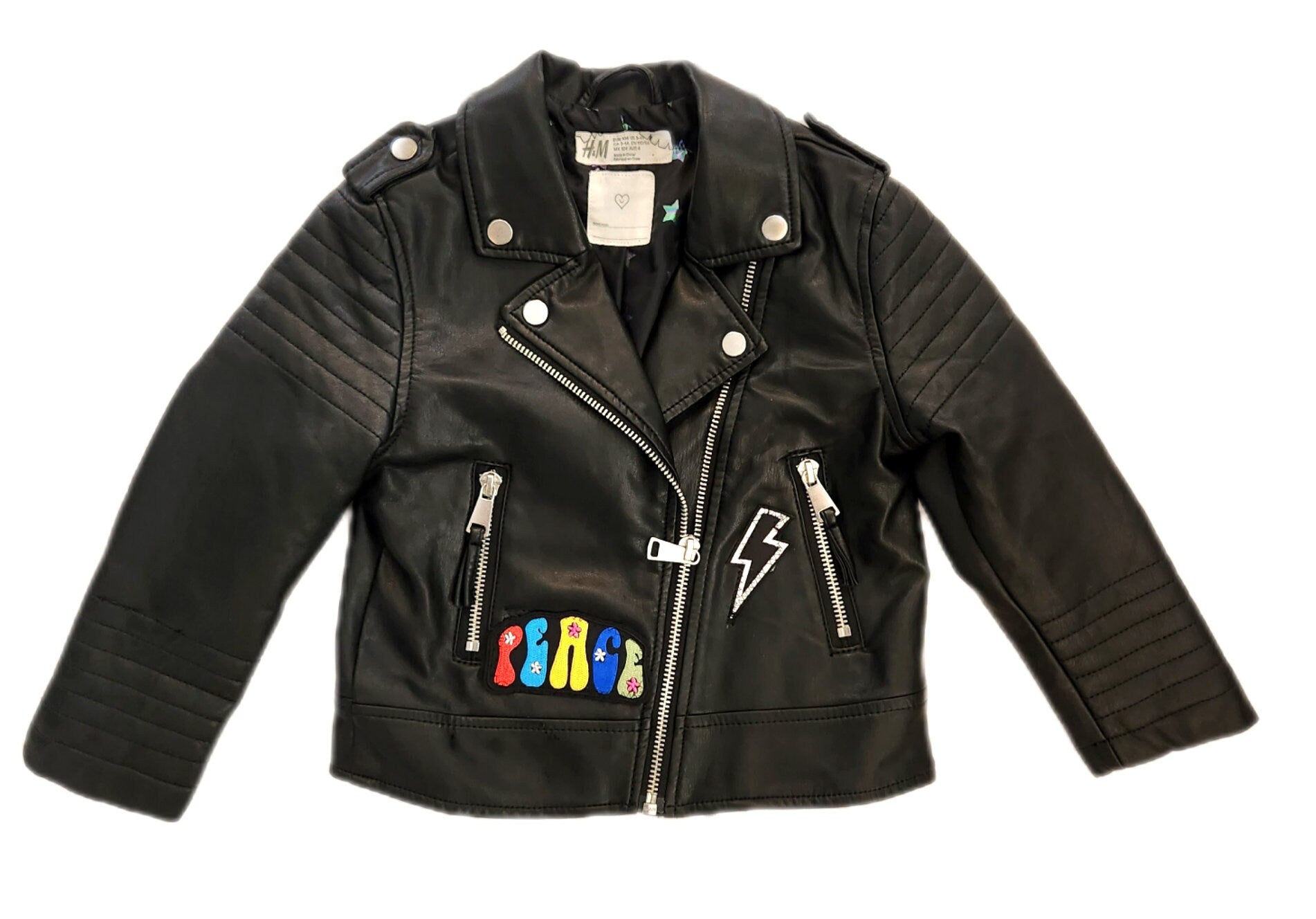 Toddler girls faux ROCK leather jacket-3-4 years
