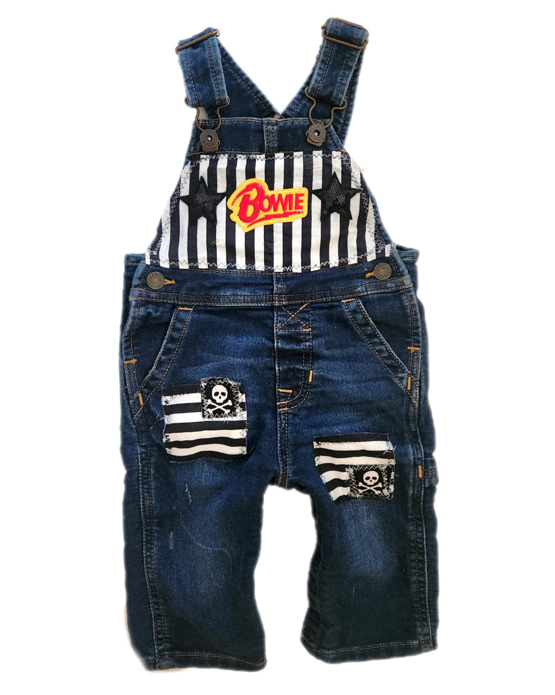 Baby denim ROCK overalls- size 6-12 mos