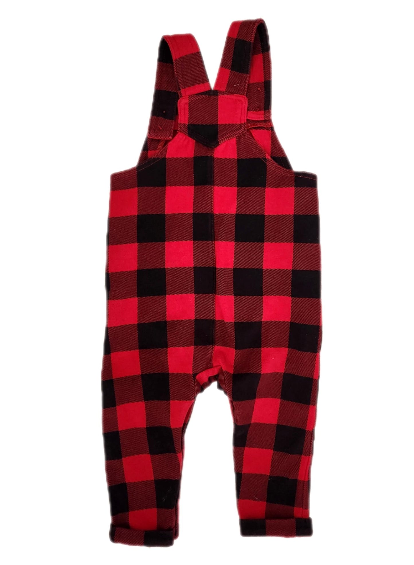 Toddler punk plaid overalls- size 18-24 mos