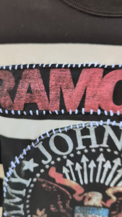 Womens striped Ramones sweatshirt size MEDIUM