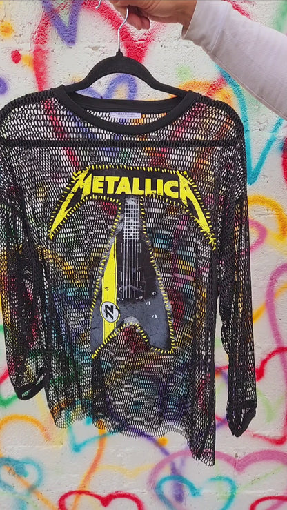 Womens Mesh top with Metallica- size L