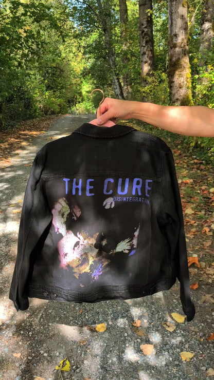 Womens The Cure black denim jacket - size XL