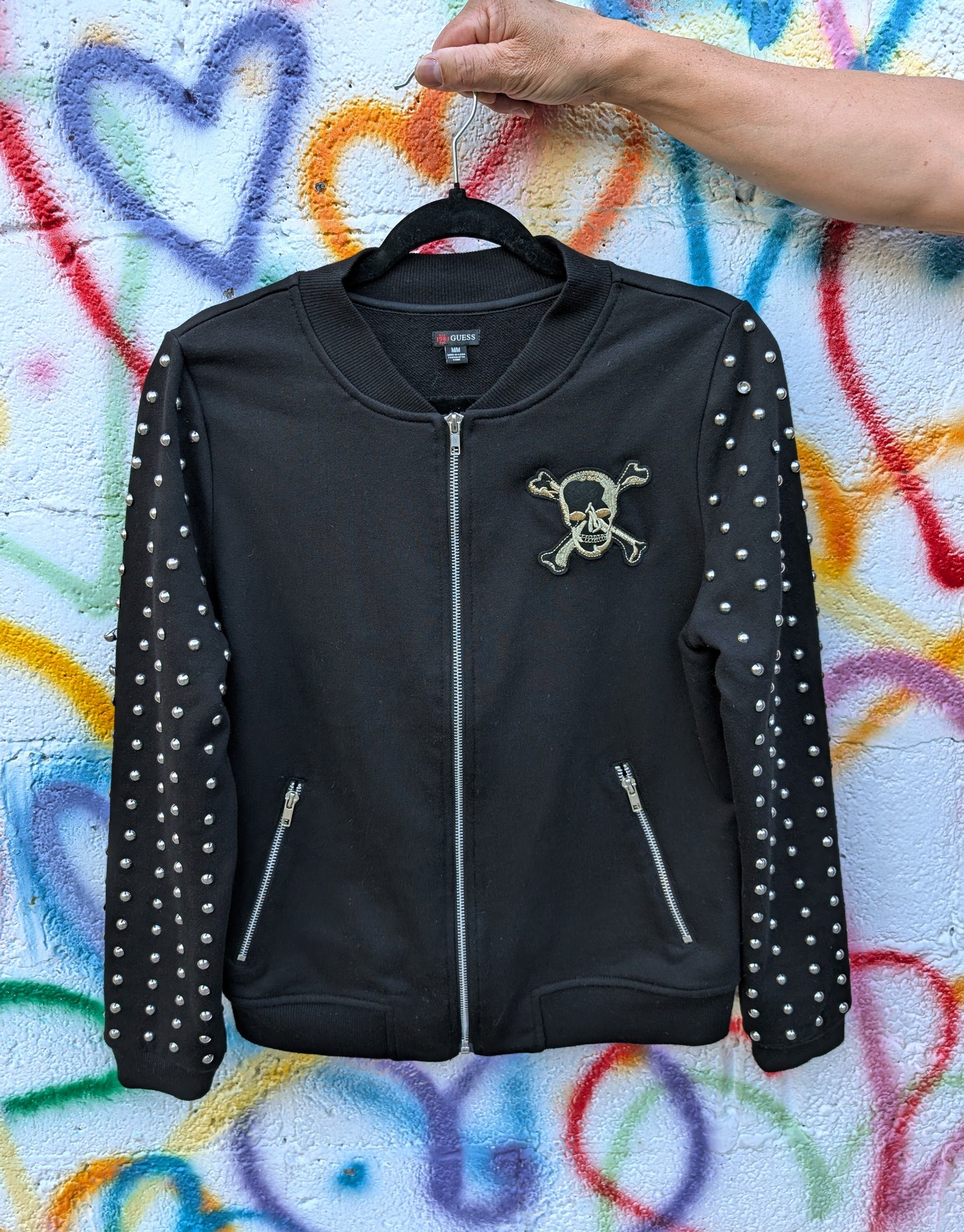 Womens studded sweater/jacket with Metallica - Medium