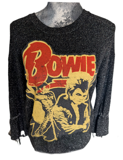 Womens sparkling metallic BOWIE sweater- size Large