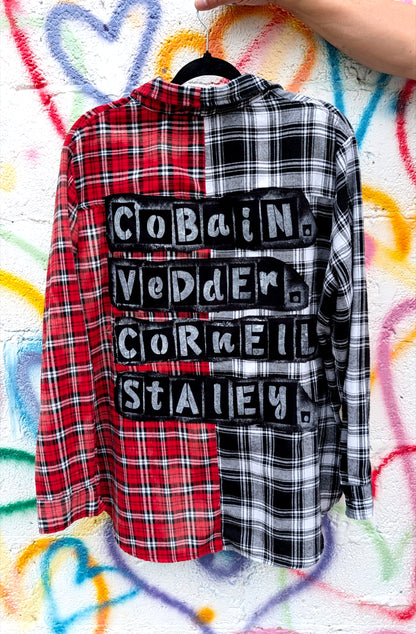 Gender Neutral 90s Grunge Greats flannel top- womens XL men's M