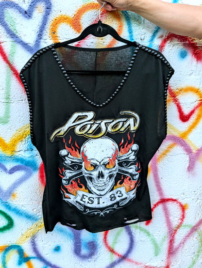 Womens reworked POISON  top-size XL