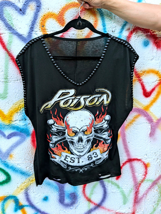 Womens reworked POISON  top-size XL
