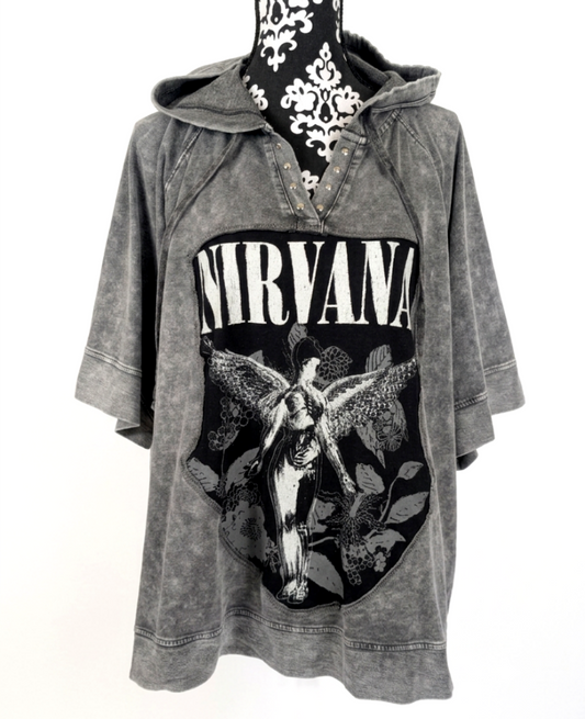Womens Plus size Nirvana sweatshirt/ hoodie short sleeve 2/3X