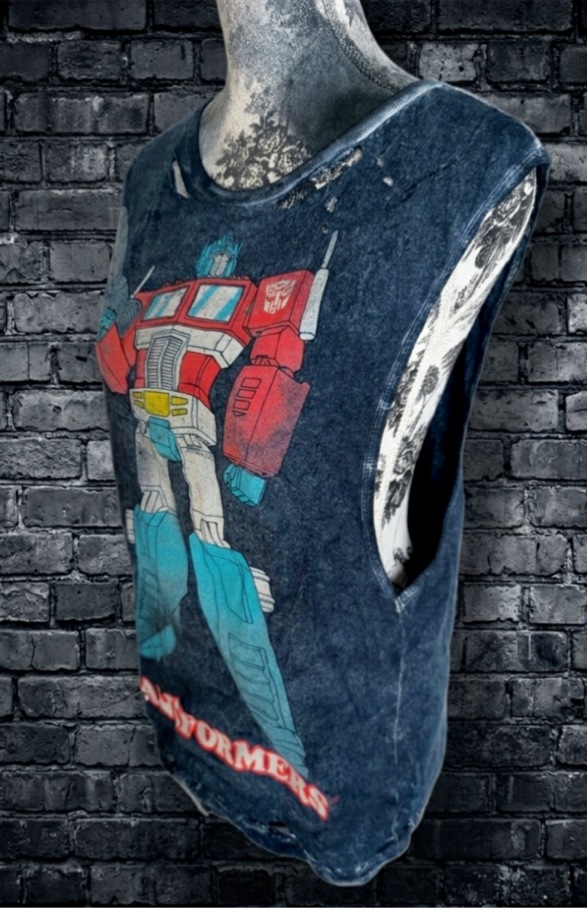 Womens reworked Transformers Tank top- MEDIUM