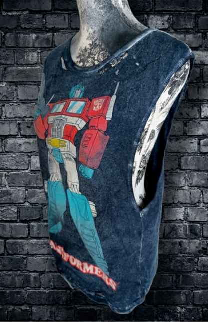 Womens reworked Transformers Tank top- MEDIUM