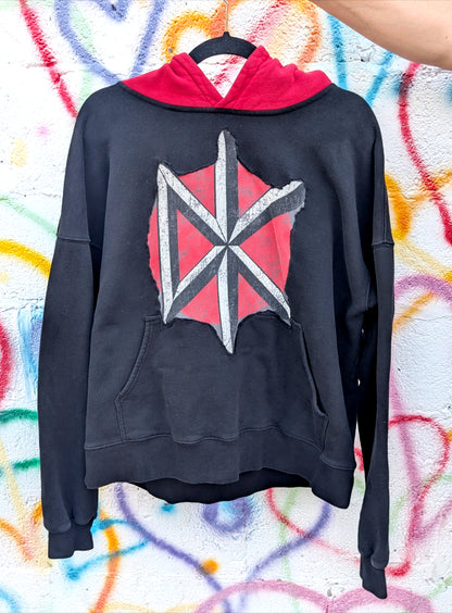 Dead Kennedys upcycled hoodie- gender neutral womens XL men's M