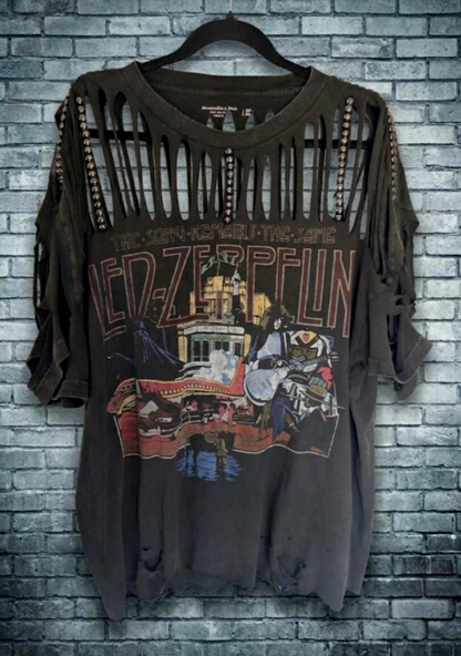 Distressed LED ZEPPELIN super soft tee- XXL