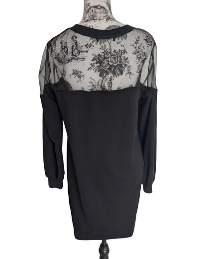 Womens BOWIE sweater dress with sheer shoulders- size XL