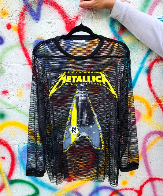 Womens Mesh top with Metallica- size L