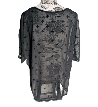 Womens sheer studded Metallica tunic top- size XL/ XXL