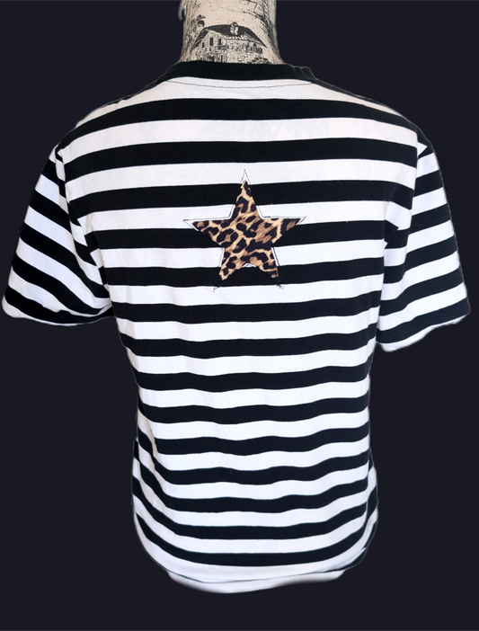 Gender Neutral THE CLASH striped tee- mens Small/ womens L