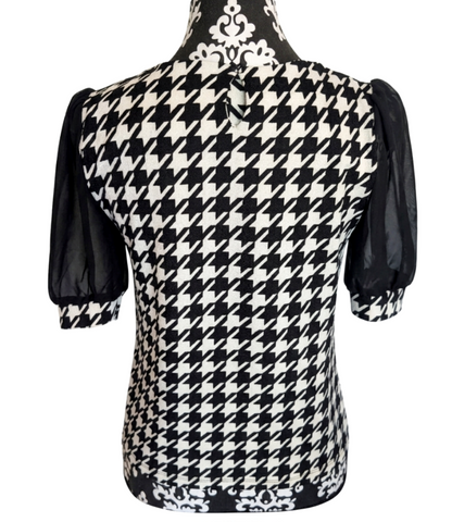 Womens BLONDIE Houndstooth top- size M/L