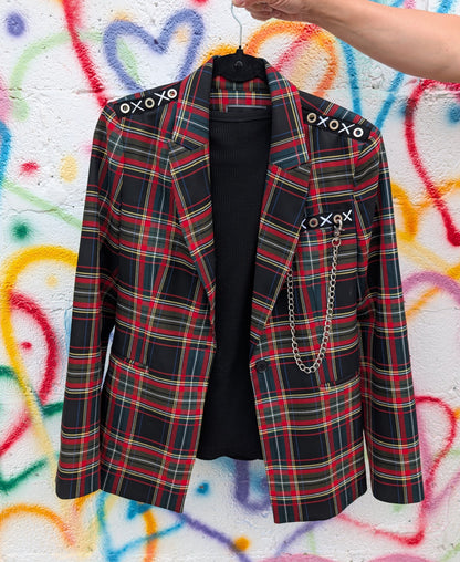 Womens plaid Motörhead metal blazer - size L