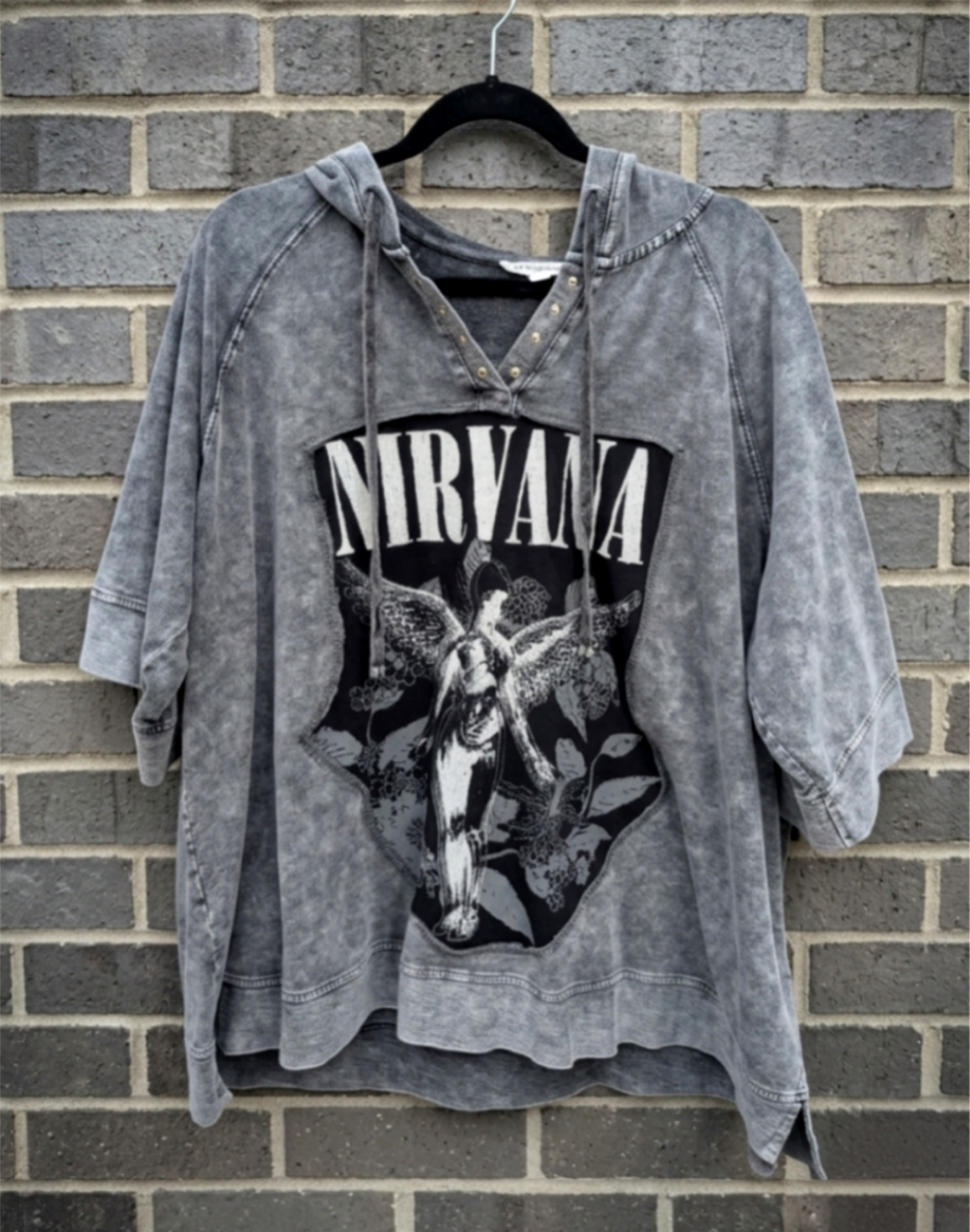 Womens Plus size Nirvana sweatshirt/ hoodie short sleeve 2/3X
