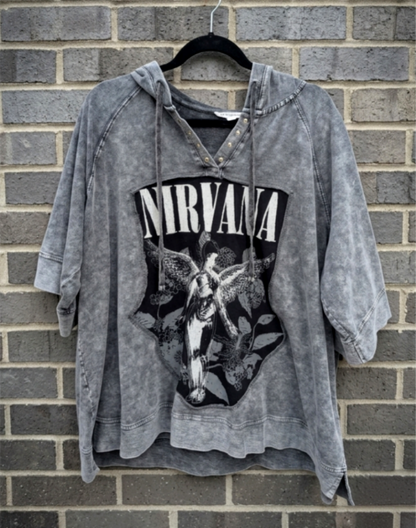 Womens Plus size Nirvana sweatshirt/ hoodie short sleeve 2/3X