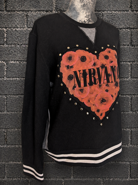 Womens Heart Shaped NIRVANA sweater - size XL