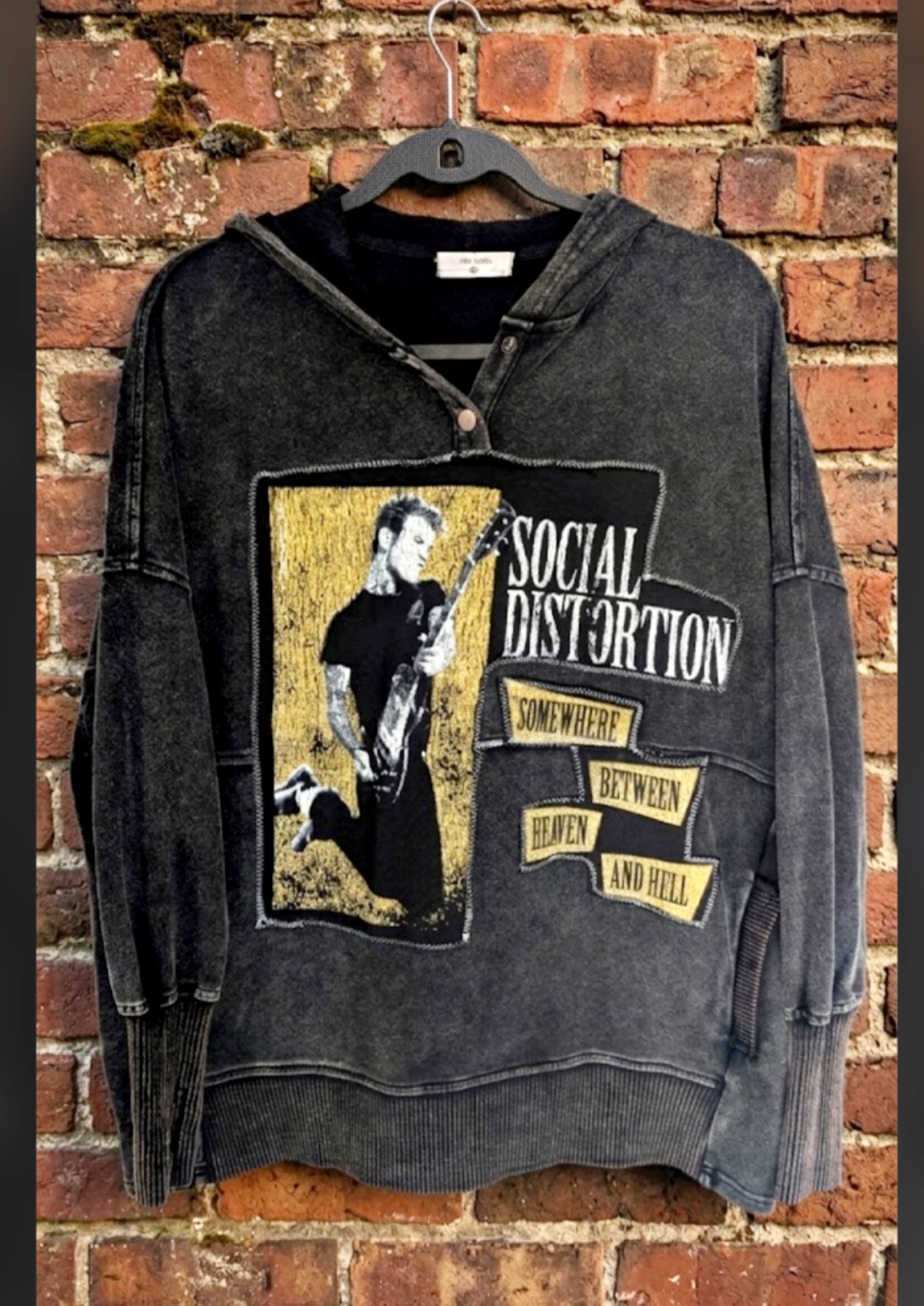 Social Distortion upcycled Hoodie- gender neutral Men's M/ L womens L/ XL