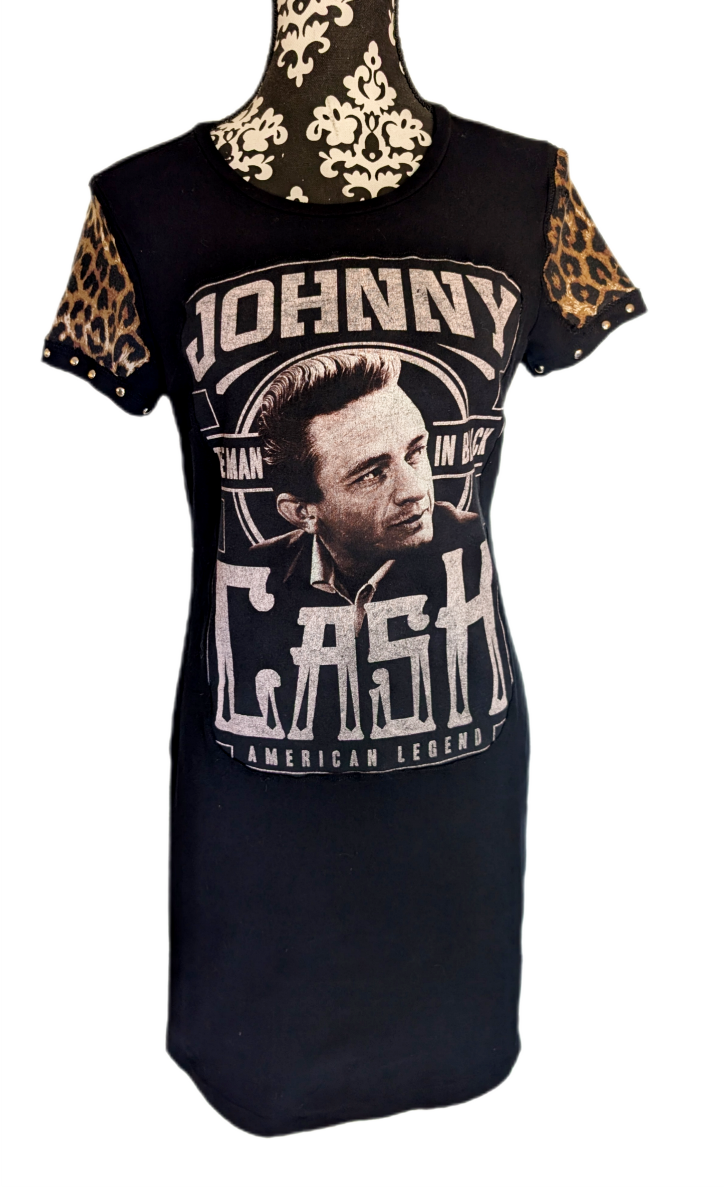 Womens JOHNNY CASH T-shirt Dress-MEDIUM