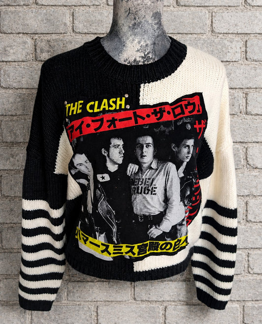 The Clash upcycled knit sweater - size Large