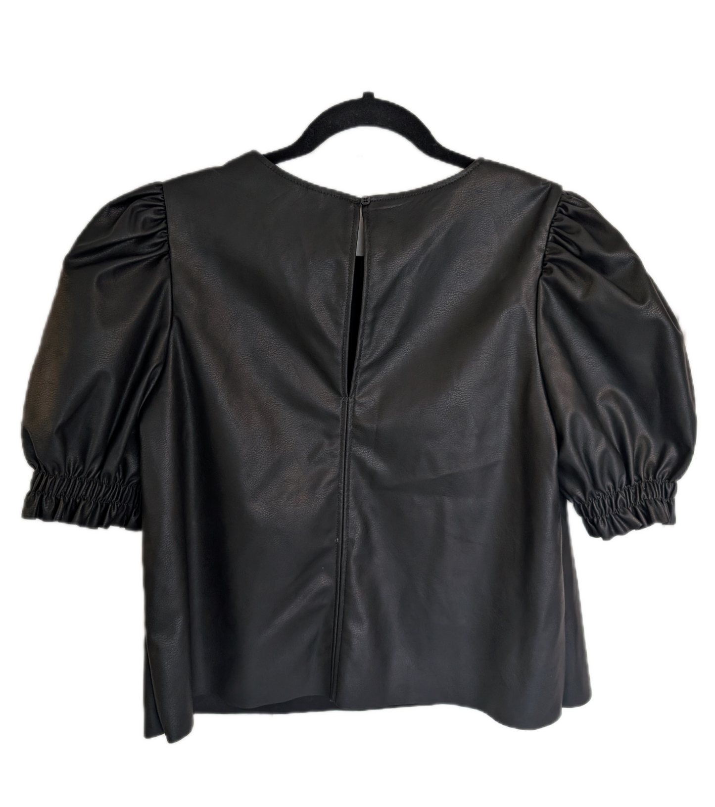 Womens faux leather stretch top with Motorhead -size Med