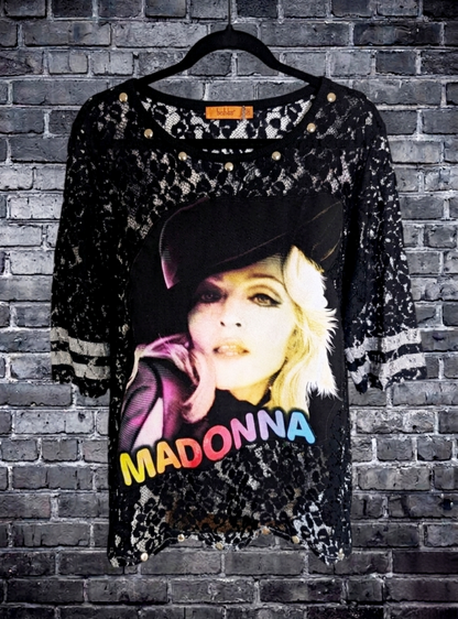 Womens Lace MADONNA top- size L/XL