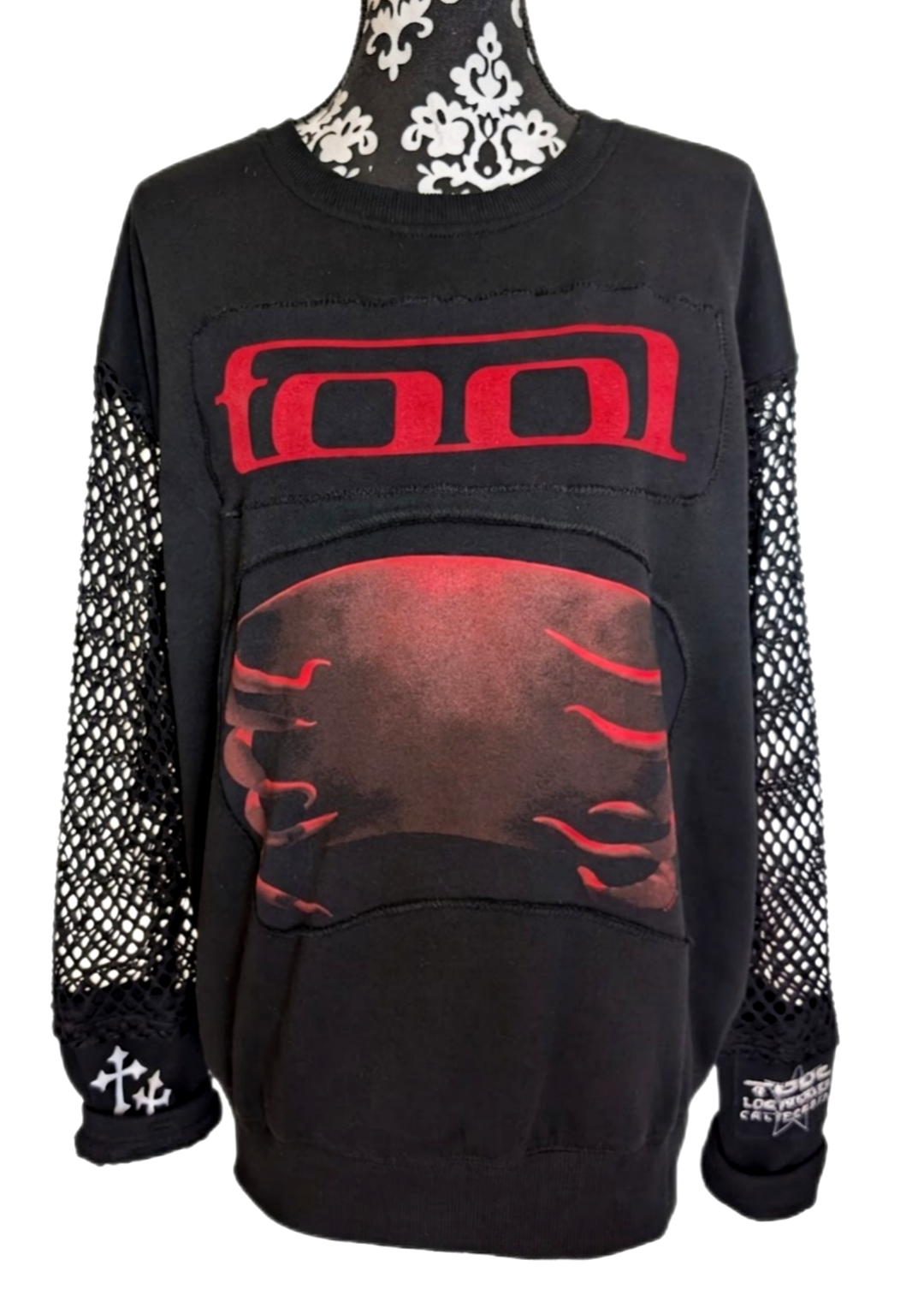 Womens TOOL sweatshirt with mesh sleeves - size XL