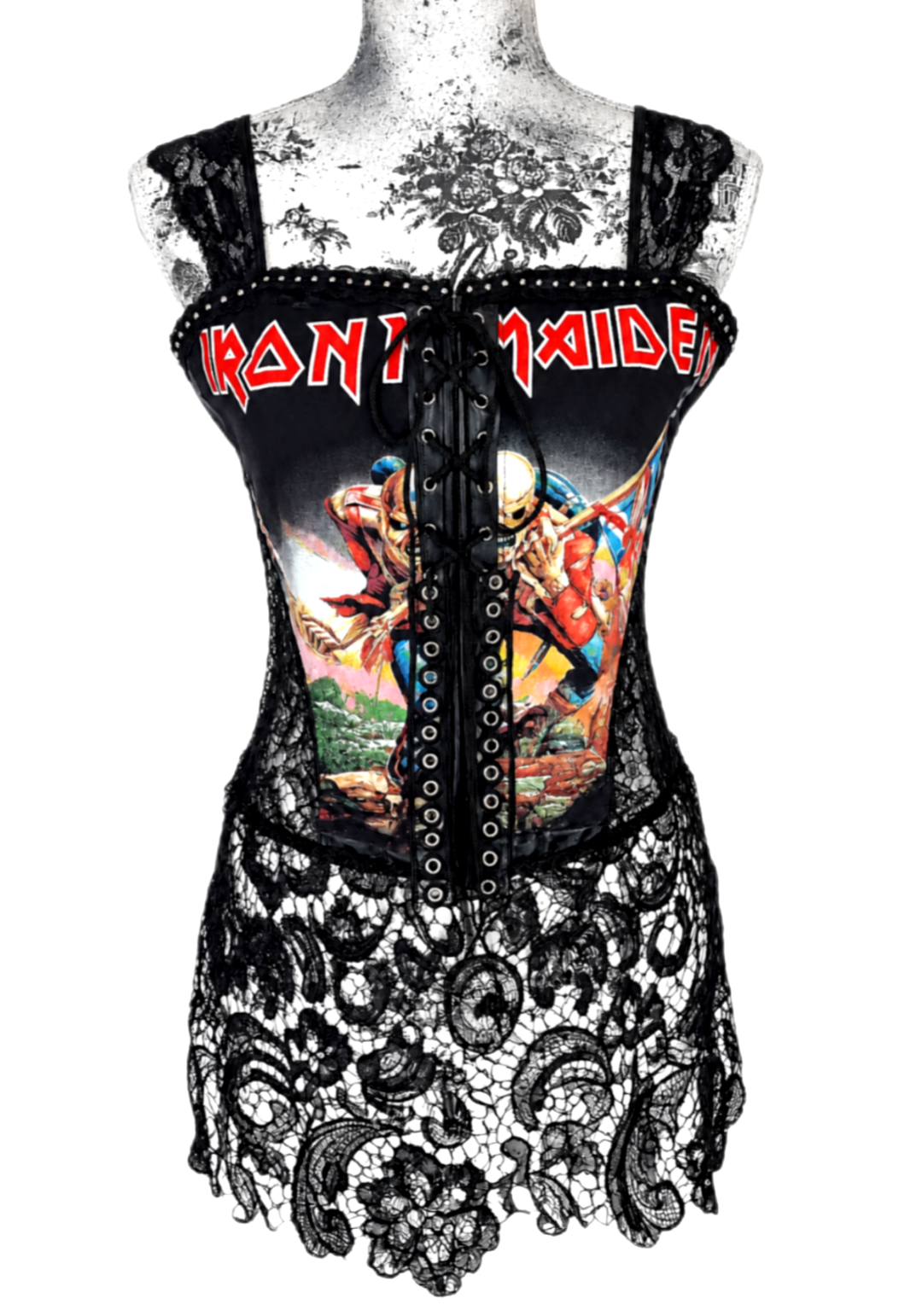 The MAIDEN corset top with lace- womens MED ( see measurements)