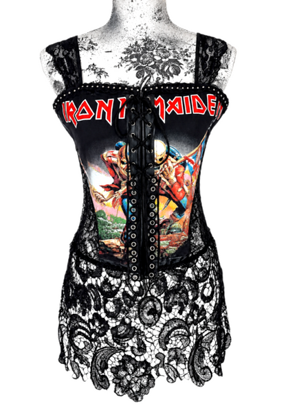 The MAIDEN corset top with lace- womens MED ( see measurements)